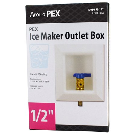 Apollo Pex 1/2 in. Brass PEX Barb Icemaker Outlet Box APXBOXIM